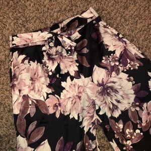 Charlotte Russe floral silky pants